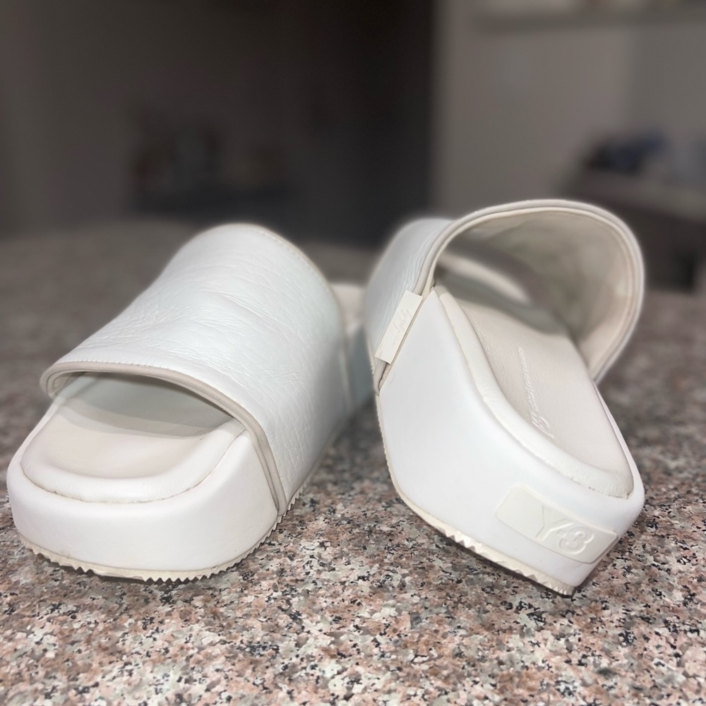 adidas White Platform Slide Sandals